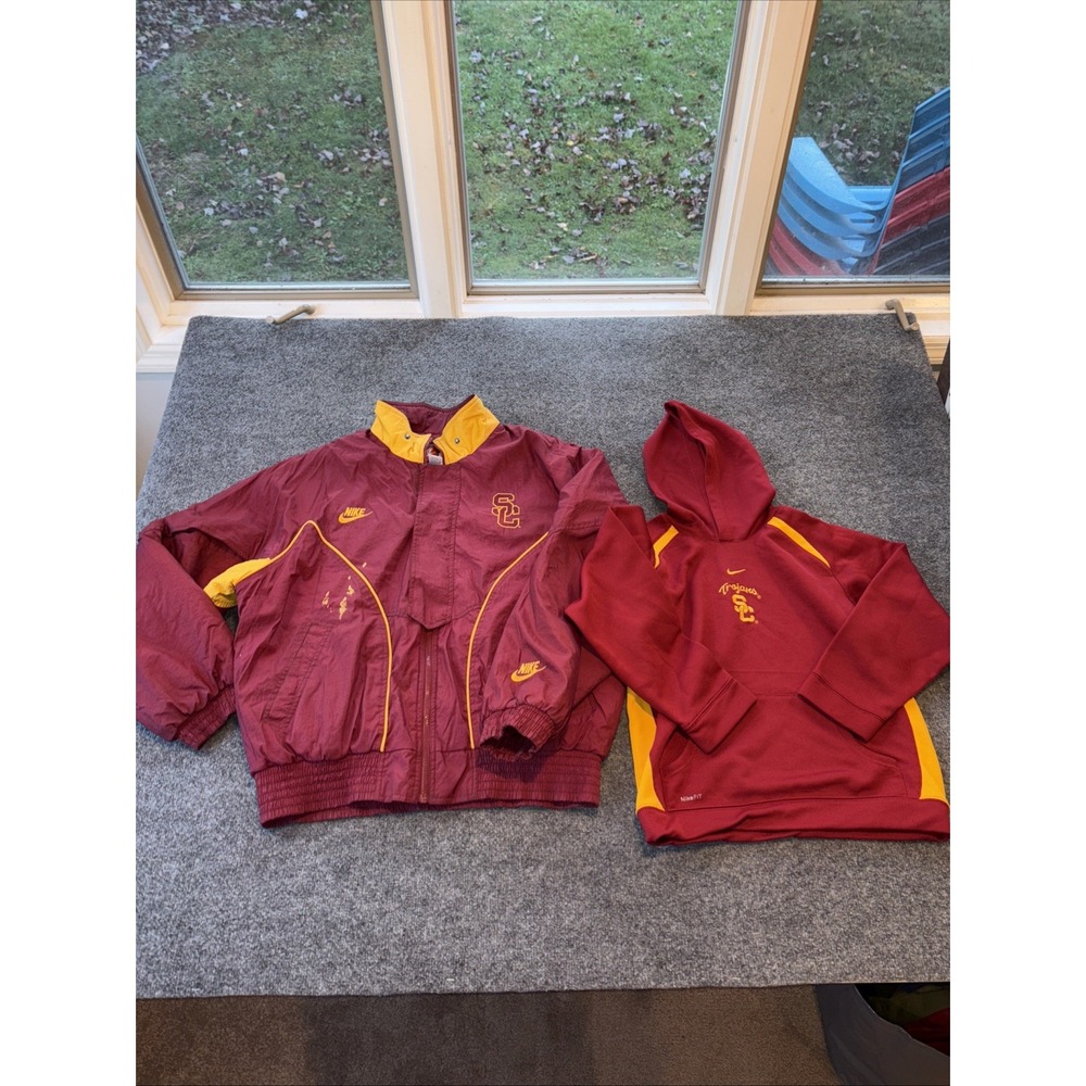 Vintage Nike Team USC Trojans Heavy Winter Jacket Coat L With Flaws Hoodie